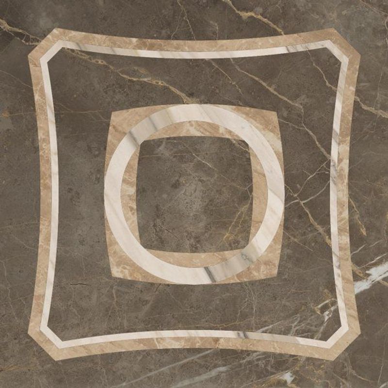 Вставка COLISEUMGRES Портофино Интарсио серый шлифованный 450х450 в уп. 1,215 (6 шт.), фото 1 из 3