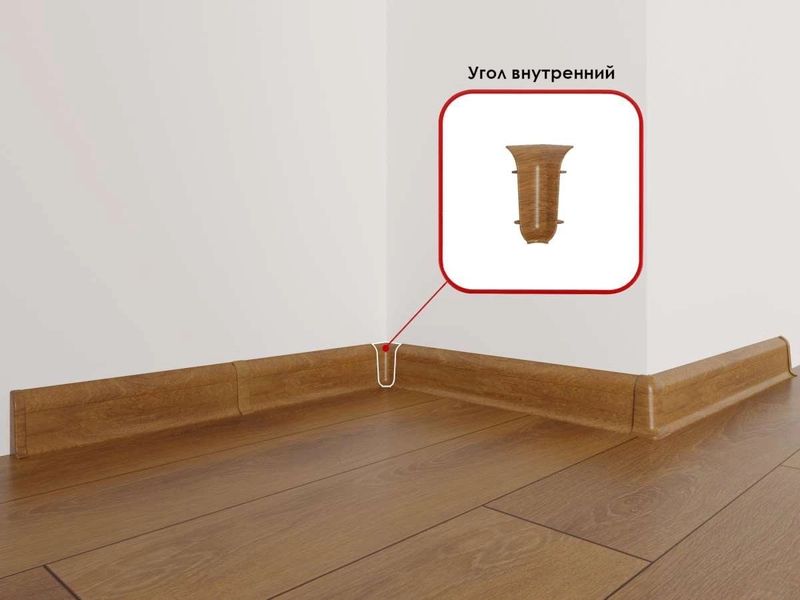 Угол ЛИДЕР 75мм. 806 М внутренний ПВХ (25шт/уп)