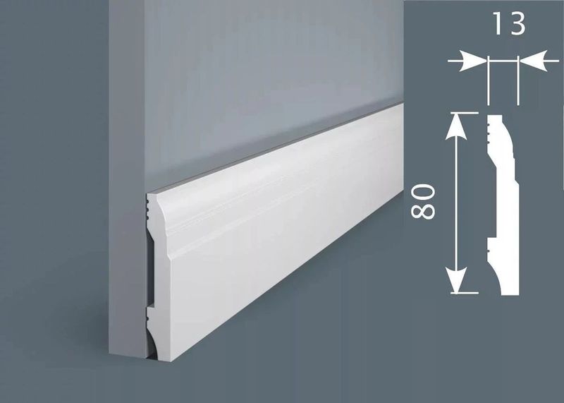Плинтус COSCA DECOR COSCA Экополимер PX021 Экополимер 80х13х2000мм (16шт/уп) 13х80