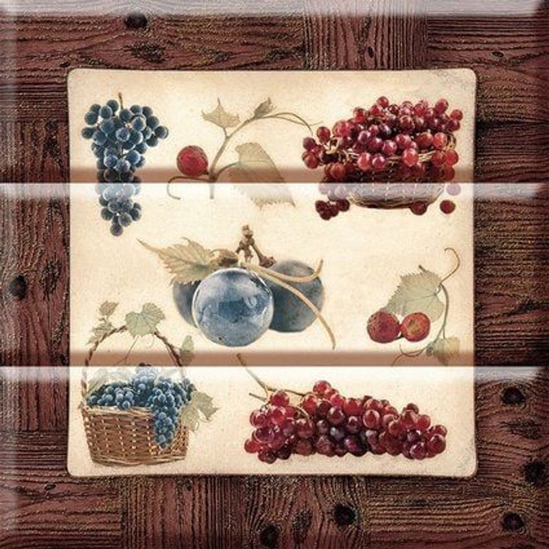 Керамическая плитка absolut keramika monocolor 10x30 Composicion Grapes 04 A XX 300х300