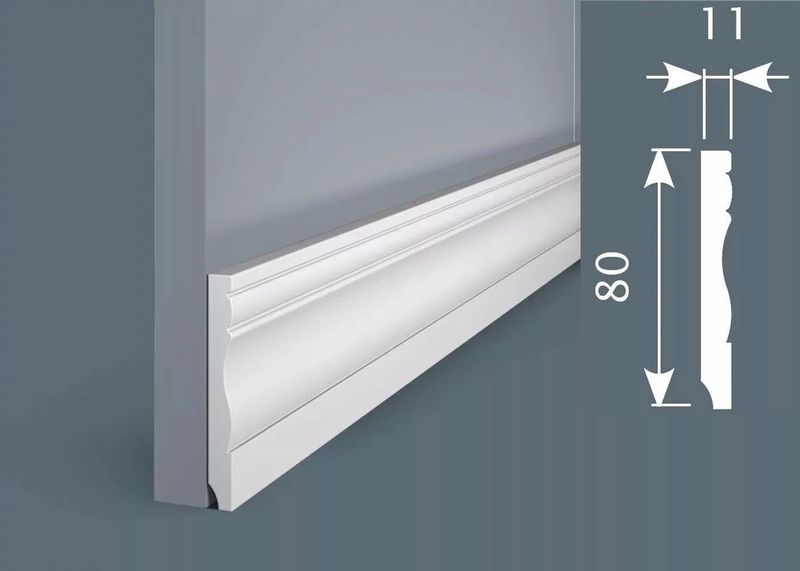 Плинтус COSCA DECOR COSCA Экополимер PX015 Экополимер 80х11х2000мм (10шт/уп) 11х80