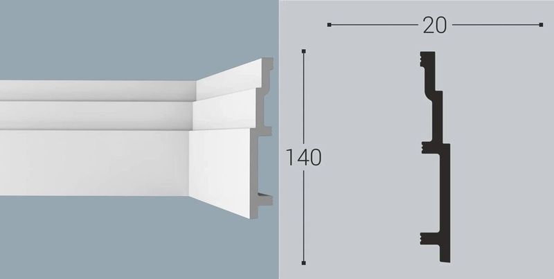 Плинтус BELLODECO ROYCE XPS RP 13 Дюрополимер (140х20х2000) (9шт/уп) 20х140