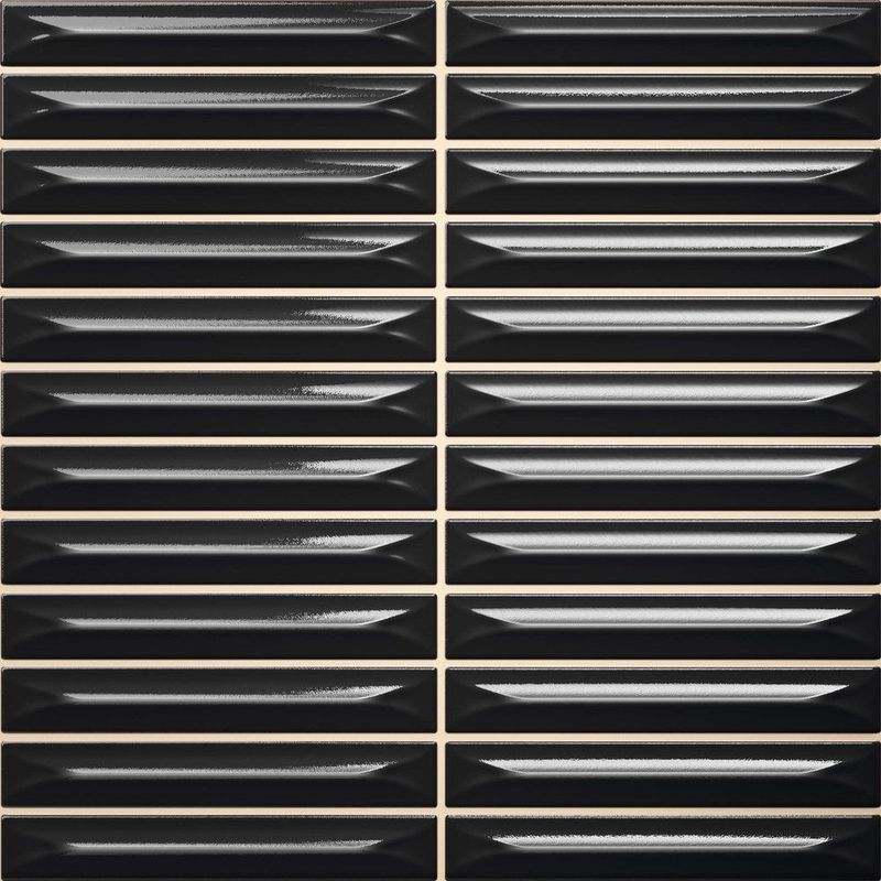 Керамическая плитка ceramica vilar albaro arrow Black 20х20 15х100