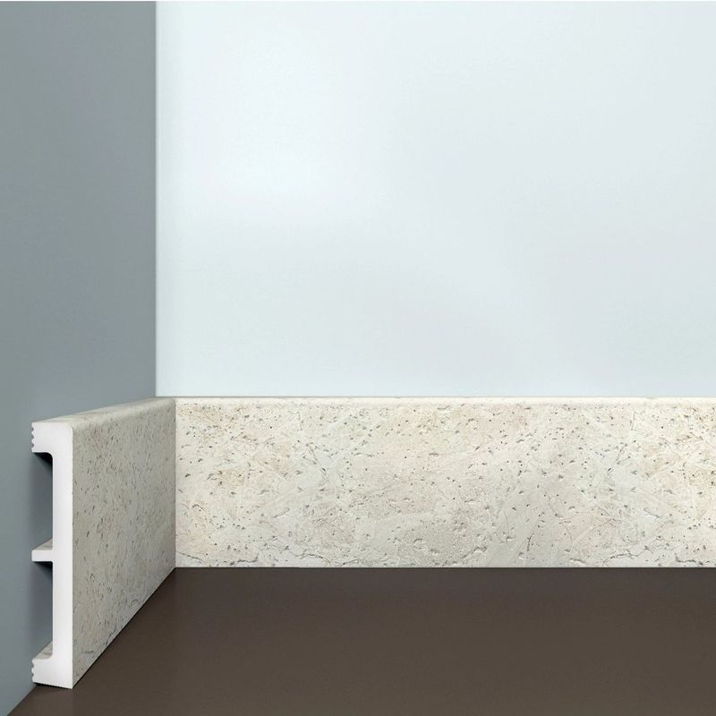 Плинтус BELLODECO XPS 29 Травертин бежевый Дюрополимер (100х15x2000) (14шт/уп) 15х100