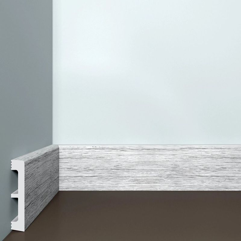 Плинтус BELLODECO XPS 30 Пепельный дуб Дюрополимер (80х15x2000) (16шт/уп) 15х80