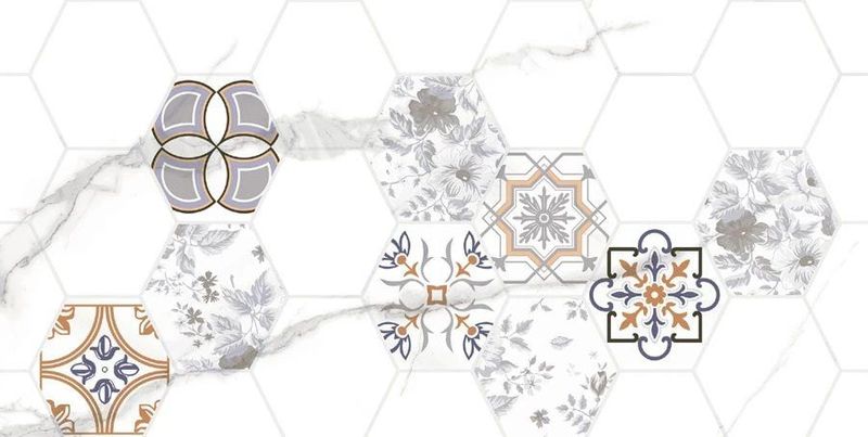 Керамическая плитка PRIMAVERA/ТШ Киана Гексагон 1 (ТР3670Н1) (10шт) 600х300х8,5 300х600 в уп. 1,8 м²