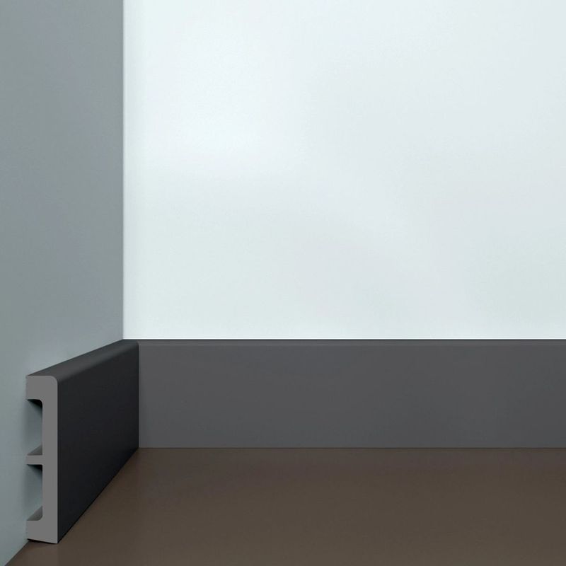 Плинтус BELLODECO XPS 30 Тёмный графит Дюрополимер (80х15x2000) (16шт/уп) 15х80