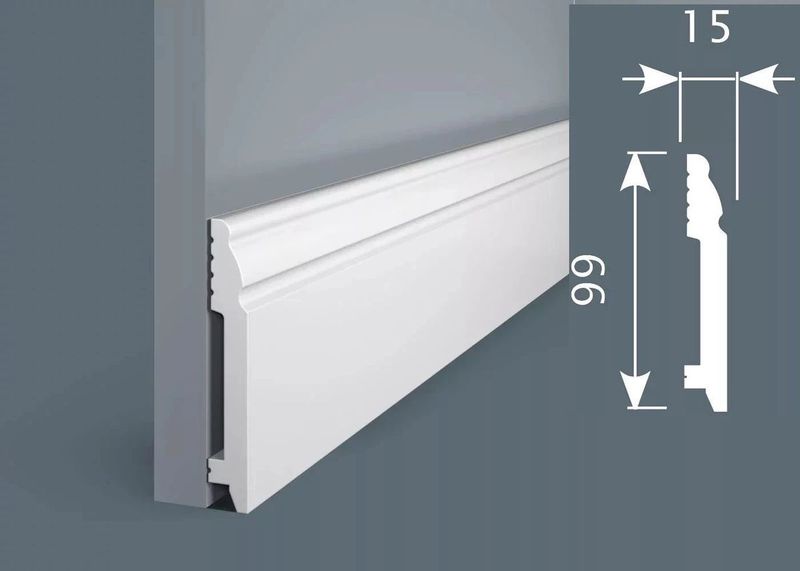 Плинтус COSCA DECOR COSCA Экополимер PX027 Экополимер 99х15х2000мм (10шт/уп) 15х99