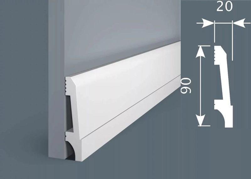 Плинтус COSCA DECOR COSCA Экополимер PX023 Экополимер 90х20х2000мм (12шт/уп) 20х90