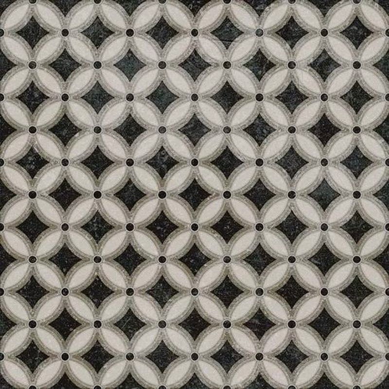 Декор kerama marazzi фреджио 2 черно-белый 200х200
